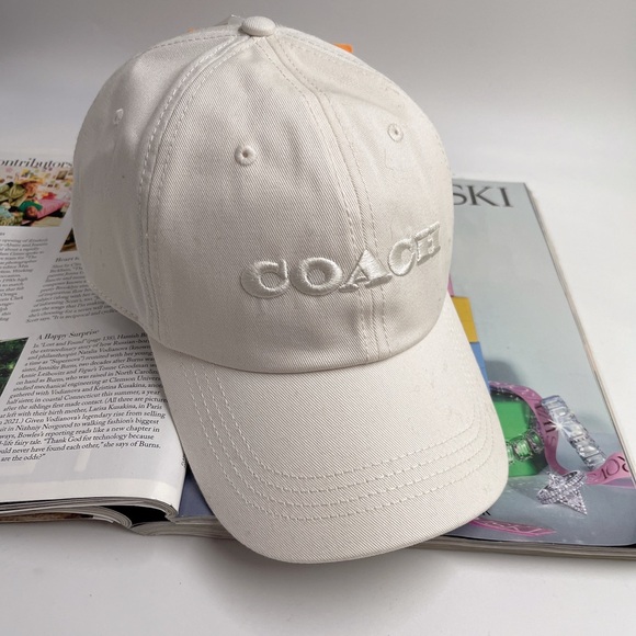 Coach Embroidered Baseball Hat, MSRP $75, Chalk - One Size NWT - Picture 1 of 6
